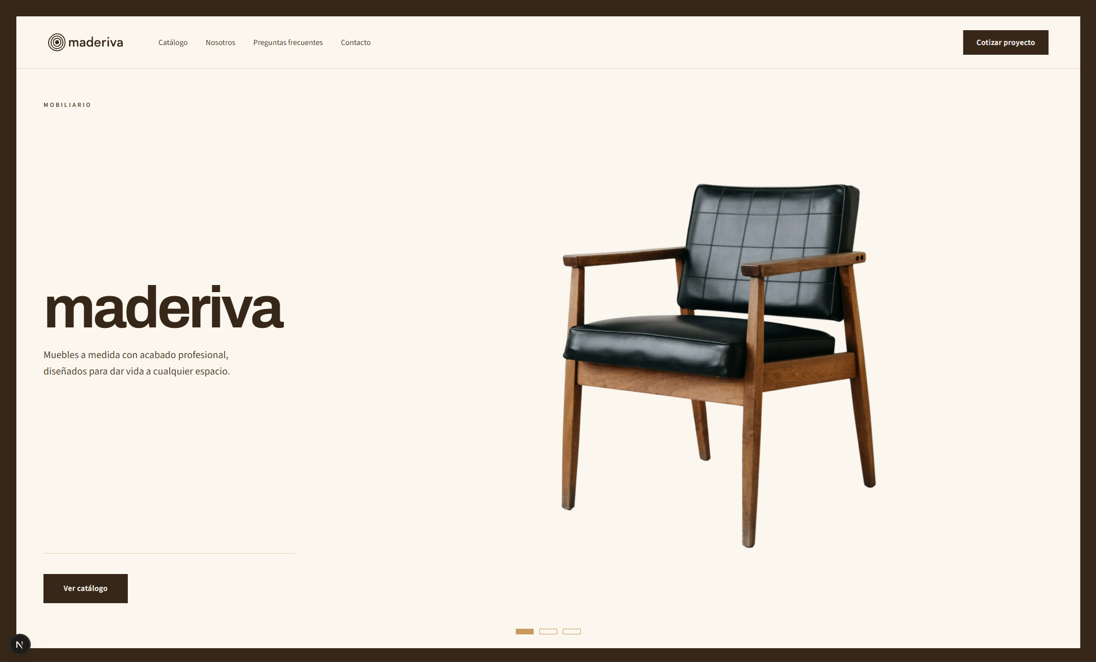 Sitio de Maderiva: catálogo de muebles a medida